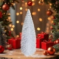 thumbnail image 4 of Zawou Mini Desktop Christmas Tree with Pre-Lit and Pre-Decorated Ornaments, Red and White Pine Cone Accents for HOLIDAY House Décor Silver, 4 of 6