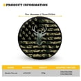 thumbnail image 2 of Garronmavis Spare Tires Cover, Camouflage American Flag Deer Dustproof Waterproof Anti-UV Wheel Tire Covers for Most Cars RV SUV Truck 15 Inch Wheel Covers, 2 of 4