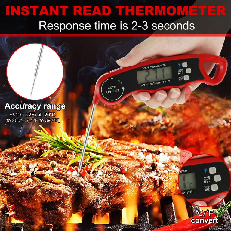 Alpha Grillers Instant Read Meat Thermometer for Grill and Cooking 