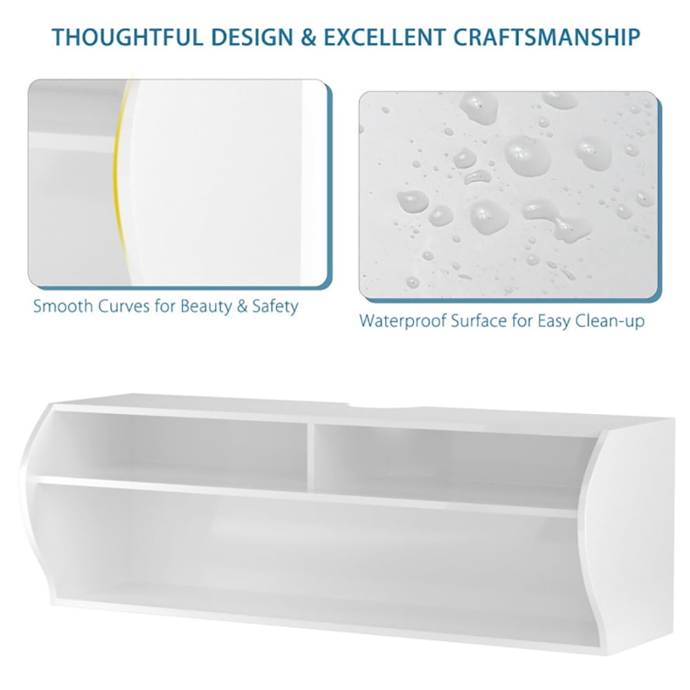 Finihen Floating Shelves, Modern Hanging Shelf for Wall Decor, 48.5 Inch 2 Tier Modern Wall Mounted Hanging Floating Shelf, for Living Room, Bedroom, Kitchen, White Finihen Floating Shelves, Modern Hanging Shelf for Wall Decor, 48.5 Inch 2 Tier Modern Wall Mounted Hanging Floating Shelf, for Living Room, Bedroom, Kitchen, White