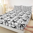 thumbnail image 4 of Erosebridal Black Bow-tie Girls Full Size Sheets, Fashion Cartoon Buffalo Bed Sheets, 4-Piece, 4 of 5