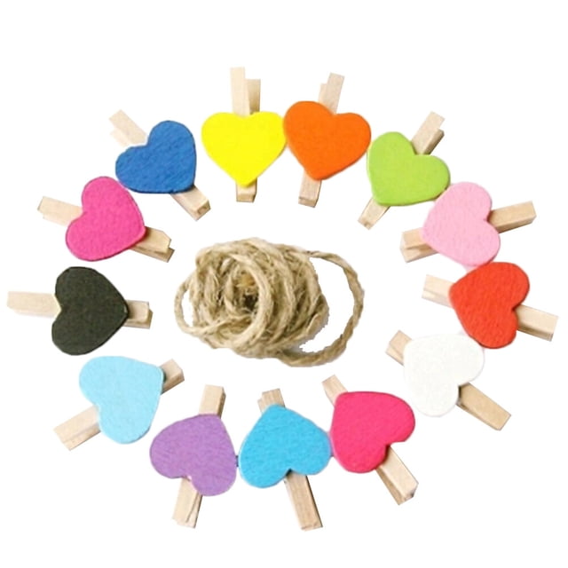 HINTRMENT 50Pcs Small Pegs For Hanging Photos Decorative Wood Clips For Crafters And Artists