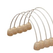 Dualoai 6 Pieces Croquet Hoops Arched Wickets with Wooden Base for Park Friends Game