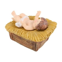 Niceauty 1Pack Baby Jesus Figurine Beige Resin Christmas Decoration for Home Decor and Consumers 8.00*5.00*3.00in