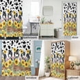 thumbnail image 5 of Shower Curtain Bathroom Set Farm Blossom Sunflower Cow Waterproof Fabric Shower Curtains with Grommets&Hooks, Abstract Animal Skin Texture Privacy Bath Curtain for Bathtub 72x84in, 5 of 9