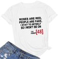 thumbnail image 2 of Tops de Mujer Camisas Casuales Blusas Moda Impreso Cuello Redondo Manga Corta Suelto Odeerbi ODB151899, 2 of 6