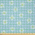 thumbnail image 2 of Ambesonne Yellow Polka Dot Fabric by the Yard Microfiber, Pastel Daisies, 5 Yards, Pale Azure Blue Mustard, 2 of 2