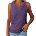 thumbnail image 1 of Camiseta Sin Mangas Para Mujer, Blusas Sin Mangas, Blusa de Talla Grande, Camisetas Informales Con Bolsillo Y Cuello en V de Color Sólido Odeerbi ODB160155, 1 of 8