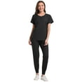 thumbnail image 2 of Ensemble de Blouses Médicales pour Femmes 2 Pcs, Uniforme d'Infirmière Extensible pour Jogging, Hauts Confortables et Pantalons Fuselés, 2 of 5