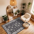 thumbnail image 2 of 3x4 Black Runner Rug, Indoor Low Pile Floor Mat for Entryway Kitchen Bedroom Living Room, 2 of 8