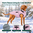 thumbnail image 3 of Kuoser Dog Winter Waterproof & Windproof Coat, Reflective Fleece Vest with Adjustable Buckle & Leash Hole for Small Dogs, Pink, M, 3 of 8