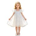 thumbnail image 3 of Girls Flutter Sleeve Party Dress Sequin 3D Wing Mesh Ball Gown Dress, 3 of 6