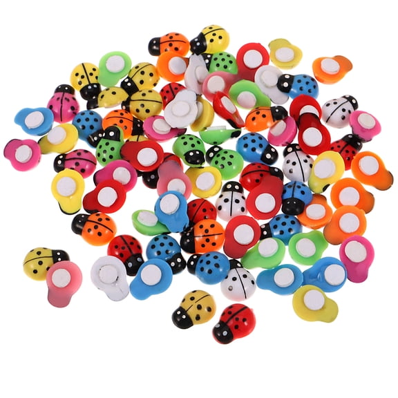 Raindrops Adorable Mini Ladybugs for Crafts with Assorted Color Plastic Insect Charms for Decoration