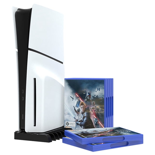 Console Base for PS5 Slim with 11 Game Cartridge Slots Digital & Disc Edition Storage Rack Stand Accessories