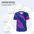 thumbnail image 5 of Fotbe Neon Gradient Blue Baseball Jersey Shirt for Men and Women, Casual Short Sleeves Button Down T-Shirt-, 5 of 9