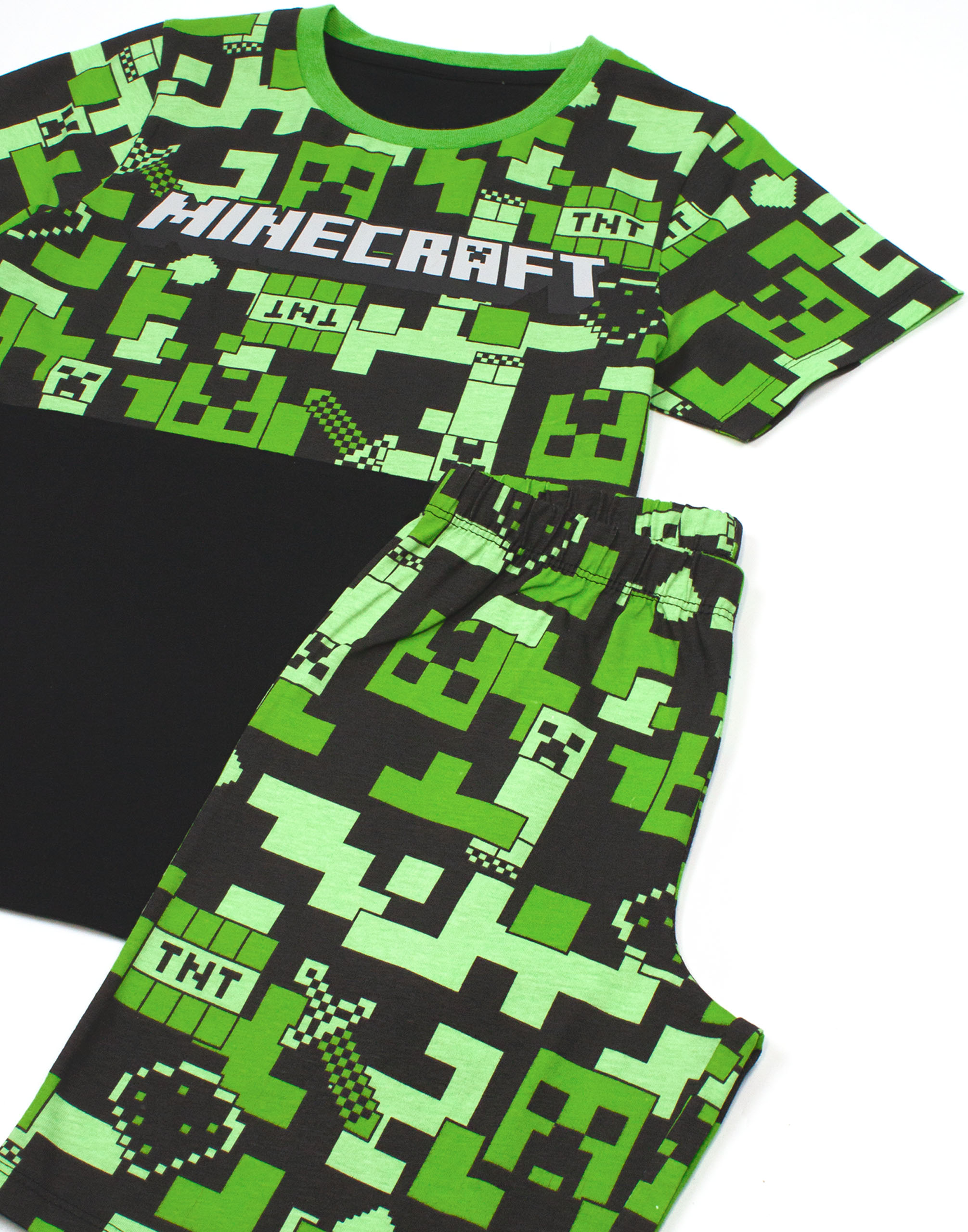 Pyjama Minecraft Creeper Garçon - Grenouillère Verte Micropolaire, Zip, Motifs Steve Et Enderman - 5