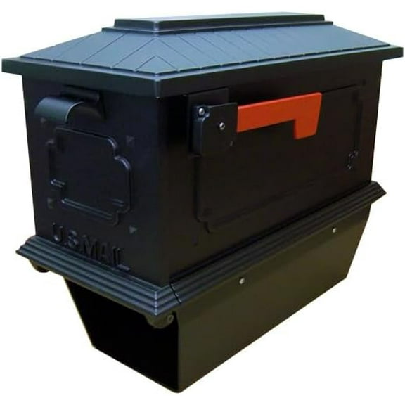 Special Lite Products Textured Black Kingston curbside mailbox with newspaper tube