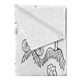 thumbnail image 2 of Sketchy Soft Flannel Fleece Blanket, Hand Drawn Doodle Style Cyclist Climbing to Mountain Artwork Image Print, Cozy Plush for Indoor and Outdoor Use, 50" x 60", Black White and Red, by Ambesonne, 2 of 5
