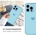 thumbnail image 6 of Compatible with iPhone 15 Case for Women Girl Plating Edge Cute Love Heart Pattern (Blue, iPhone15 Pro), 6 of 12