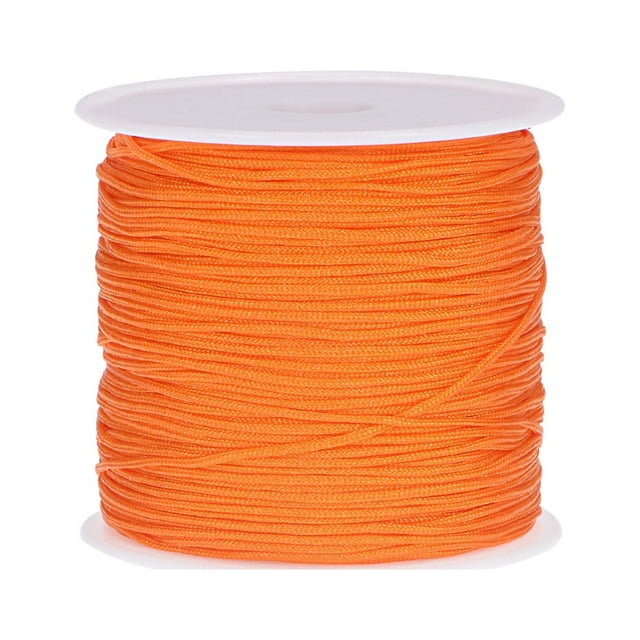 Unique Bargains Nylon Cord DIY Making Satin String Craft Wire with Plastic Spool 147ft, Orange