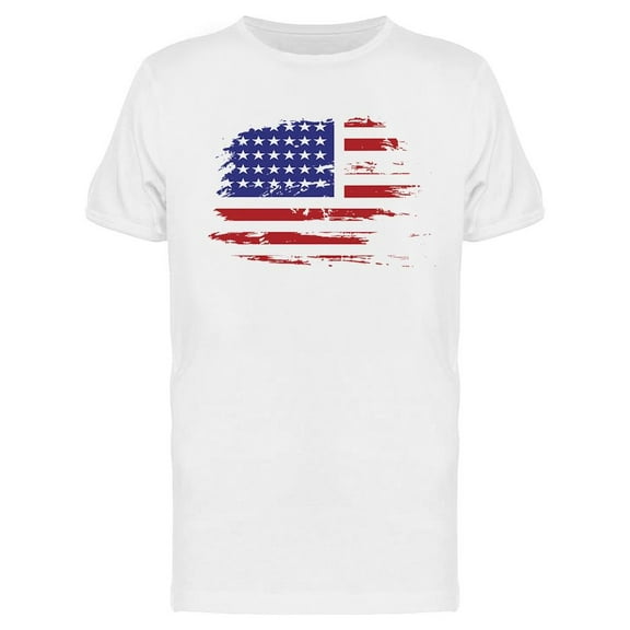 Grunge Fadding American Flag  T-Shirt Men -Image by Shutterstock, Male Large