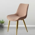 thumbnail image 2 of Modern Simple Curved Back Chair Cover, Stretch Washable Dining Room Chair Cover For Home Decor Living Room，Soft And Comfortable Thick And Durable-dark khaki-Set of 4, 2 of 5