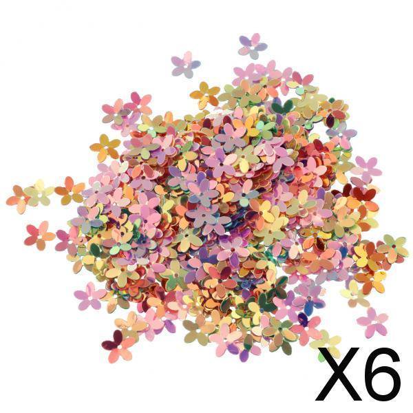 Rociadores Metálicos Soledad 5x30g Decoración de Fiesta Confeti de Mesa Flores Coloridas 6 piezas
