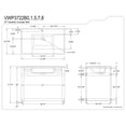 thumbnail image 4 of Kingston Brass VWP3722B5 Quadras 37" Ceramic Console Sink with Steel Base and Glass Shelf (1-Hole), White/Oil Rubbed Bronze, 4 of 7