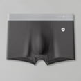 thumbnail image 3 of zeranth Men Thin Boxers Seamless Soft Contrast Color Mid Waist Cotton U Convex Striped Soft Plus Size Elastic Quick Dry Moisture-wicking Men Underpants Underwear, 3 of 6