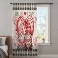thumbnail image 3 of Valentine's Day Semi Sheer Curtains Drapes for Living Room,Bedroom,French Doors Window 96 Inches Long,Retro Gnomes Love Heart White Black Plaid Rod Pocket Chiffon Curtain Voile Drapery Panel, 3 of 8