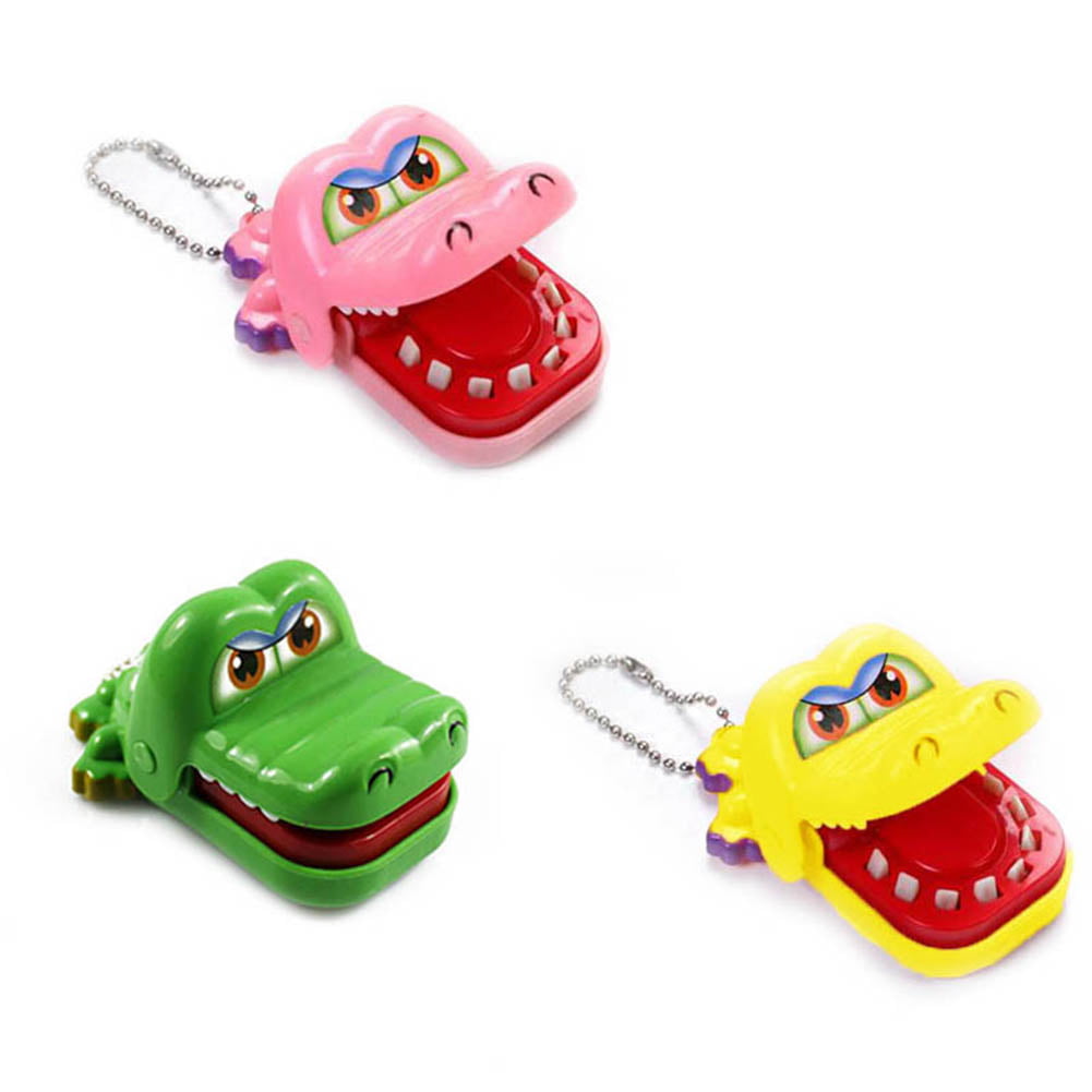 Cute Large Crocodile Dentist Mouth Bite Finger Game Funny Kids Toy With Keychain 