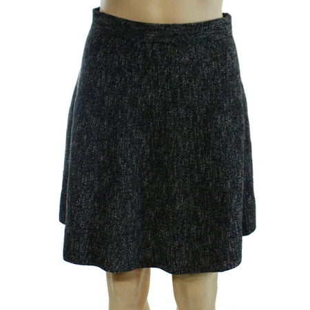 Studio M NEW Heather Black Cream Women's Size Medium M A-Line Sweater Skirt