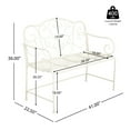 thumbnail image 3 of Harriet Classic 41" Outdoor Garden Bench, Iron Frame, Weather-Resistant Patio Bench, Matte White, 3 of 9