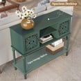 thumbnail image 6 of HLR Modern 42" Console Table with Storage, Entryway Table Wood Behind Couch with Shelves for Living Room, Green, 6 of 8