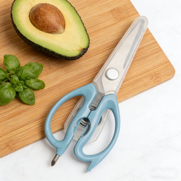 YOHAVEN Heavy Duty Stainless Steel Kitchen Scissors With Magnetic Sheath, Multi-Function Food Shears For Chicken Meat Vegetables Bottle Opener Can Opener Screwdriver Fish Scaler, Safe Storage