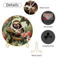 thumbnail image 2 of Sloth Round Printed Wall Clocks with Hooks and Gold Stand - Silent, Non-Ticking - Enhance Your Space with Style and Functionality, 2 of 6