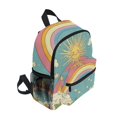 thumbnail image 2 of FORMRS School Backpack with Front Zippered Pocket 12" Student Travel Daypack, Retro Beige Rainbow, 2 of 6