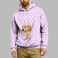 thumbnail image 2 of Lcziwo Mens Hoodies with Pet Pocket Fall Winter Warm Kangaroo Pouch Pullover Polka Dot Print Casual Cozy Soft Sweatshirt Trendy Clothes Purple,XXL, 2 of 6
