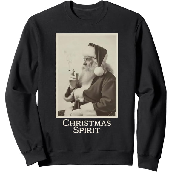 Vintage Funny Smoking Santa Claus Christmas Spirit Christmas Sweatshirt