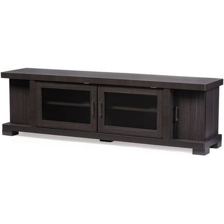 Baxton Studio Viveka 70 Inch Dark Brown Wood Tv Cabinet With 2
