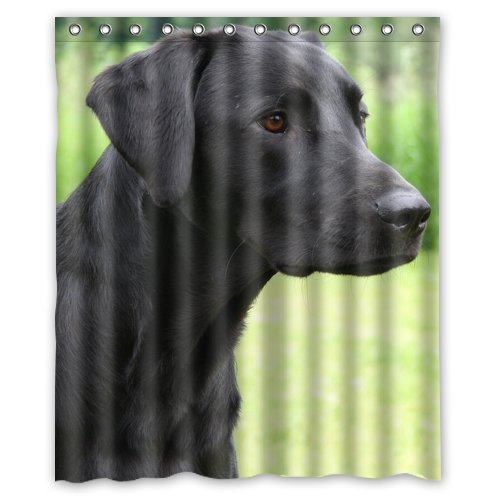 MOHome Labrador Retriever black lab dog Shower Curtain Waterproof