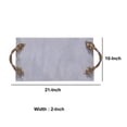 thumbnail image 4 of Decor Tray with Marble Frame and Carved Metal Handles White and Gold, 4 of 5