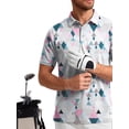thumbnail image 5 of GENTS BLISS Golf Men Shirts Short Sleeve Shirts for Men Floral Print Men Polo Shirts, 5 of 12