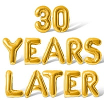 Letter Balloons - 30 YEARS LATER 16" Inch Alphabet Letters Foil Mylar Balloon 30th Anniversary Party Banner (Gold)