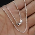 thumbnail image 6 of K-KED Bulk 925 Silver Water Wave Link Chain Necklace Pendant Delicate Jewelry findings 16"-30"-22"-5pcs, 6 of 9