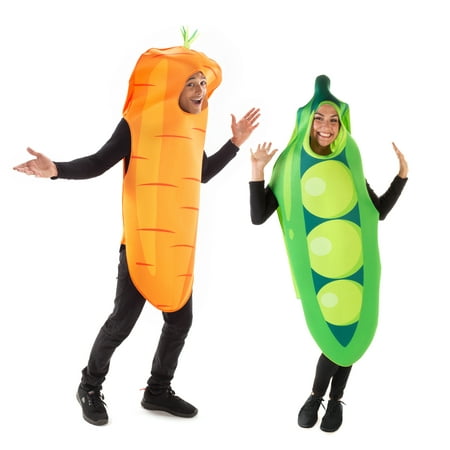 Peas & Carrot Couples' Costume - Funny Vegetable Halloween Food Outfits