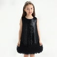 thumbnail image 2 of mgoYE Girls Dress Easter Dress Toddler Girls Sequin Dress A-Line Sparkly Sleeveless Wedding Gown Party Dresses for Girls(Black,7-8 Years), 2 of 8