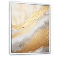thumbnail image 2 of Designart "Abstract River In Minimal Gold And Beige V" Northern Lights Floater Framed Wall Art Living Room, 2 of 5
