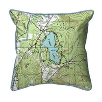 Betsy Drake HJ463 18 x 18 in. Forest Lake, NH Nautical Map Large Corded Indoor & Outdoor Pillow