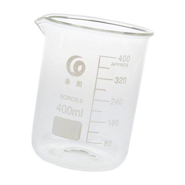 Vaso de Laboratorio Vaso de Precipitados de Copa Medidora de Borosilicato con Escala única - 400 ml 400ml Sunnimix Vaso Graduado de Laboratorio